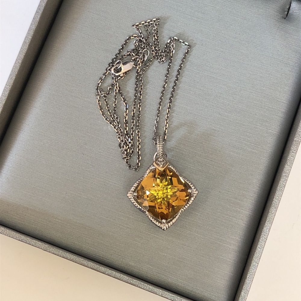 Phillip Gavriel Sterling Silver 18K Yellow Gold Fancy Topaz Gem Candy Necklace